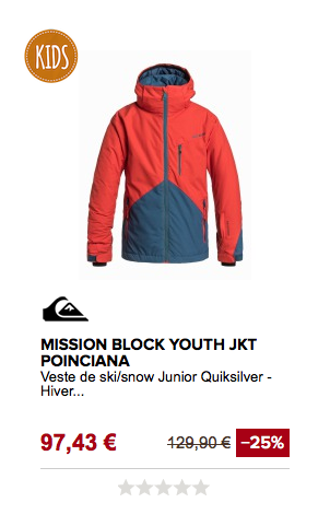 Veste quiksilver enfant
