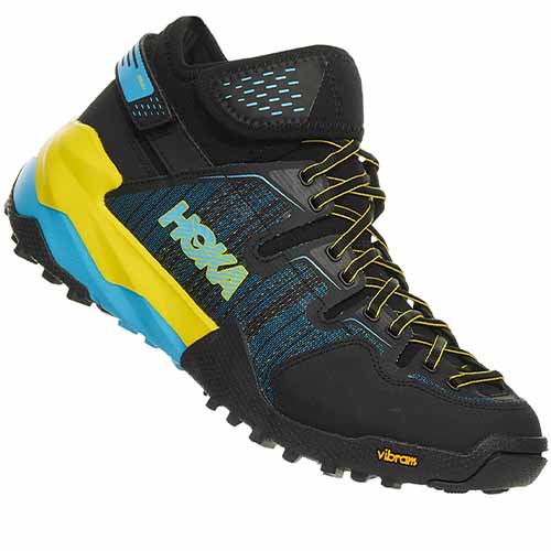 chaussure trail hoka m sky arkali black cyan citrus