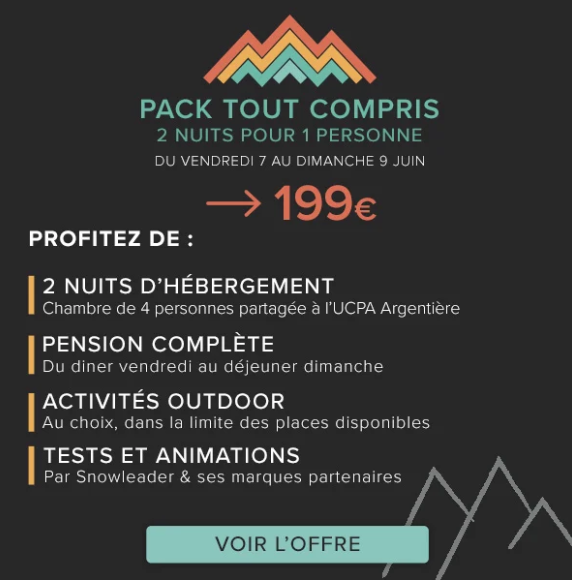 Pack 1 personne - Snowleader Mountain Test Summer