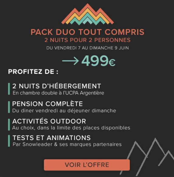 pack 2 personnes - Snowleader Mountain Test Summer
