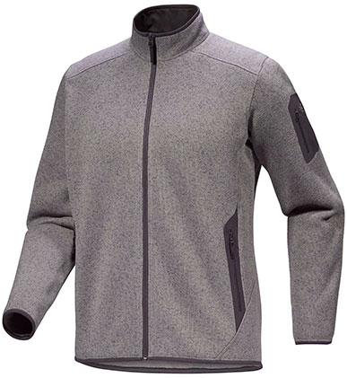 Covert Cardigan de chez Arc'teryx, polaire polyvalente ville ou montagne, tissu recyclé Alpenex II™, grand confort